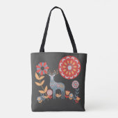 スカンジナビアフォークアートディアバードフローラ自然 トートバッグ (裏面)