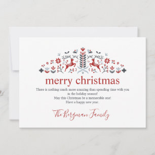 スカンジナビアフォークアートトナカイ写真クリスマス シーズンカード