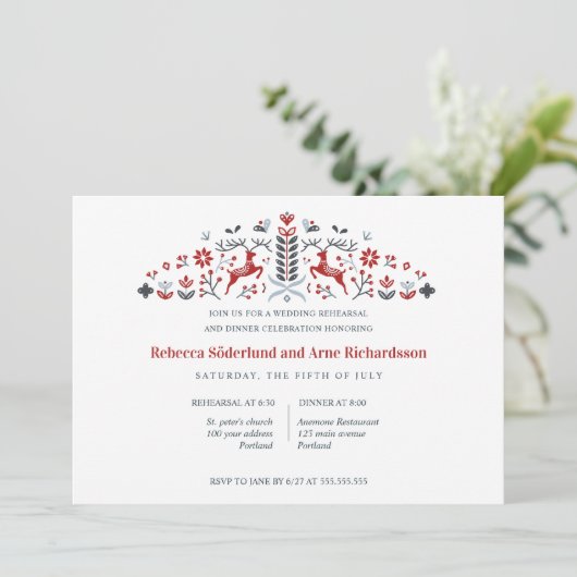 スカンジナビアフォークアートトナディアリハーサルディナー 招待状 (スタンド正面)