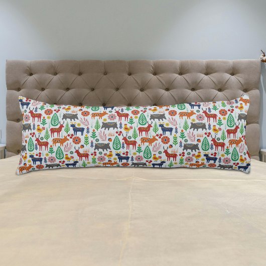 スカンジナビアフォークアートノルディックボホパタモダンーン ボディピロー