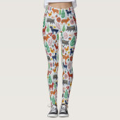 スカンジナビアフォークアートノルディックボホパタモダンーン レギンス (正面)