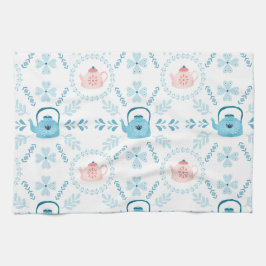 スカンジナビアフォークアートハイゲクリスマスコージーティーポット キッチンタオル