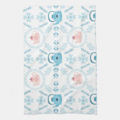 スカンジナビアフォークアートハイゲクリスマスコージーティーポット キッチンタオル (縦)