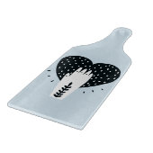 スカンジナビアフォークアートハートとハンド カッティングボード (角)