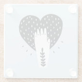 スカンジナビアフォークアートハートとハンド ガラスコースター (裏面)