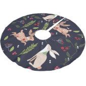 スカンジナビアフォークアートバニープリント ブラッシュドポリエステルツリースカート (アングル)