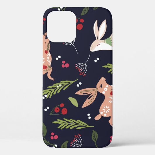 スカンジナビアフォークアートバニープリント Case-Mate iPhoneケース (裏面)