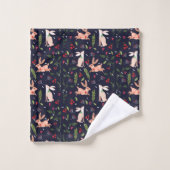 スカンジナビアフォークアートバニー バスタオルセット (ウォッシュタオル)