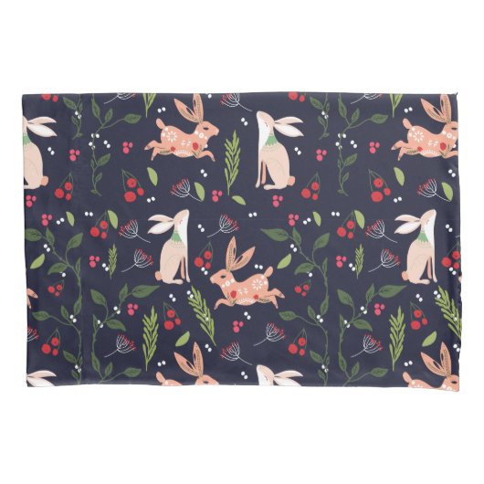 スカンジナビアフォークアートバニー 枕カバー (正面左)