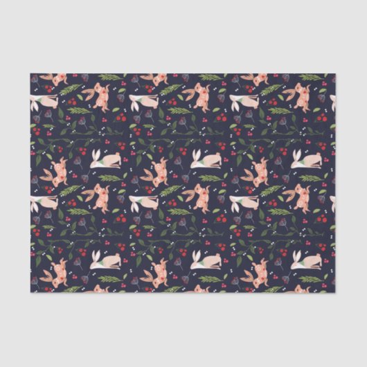 スカンジナビアフォークアートバニー 薄葉紙 (正面)