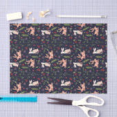 スカンジナビアフォークアートバニー 薄葉紙 (クラフト)