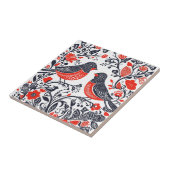 スカンジナビアフォークアートバーズリノカットデザイン タイル (側面)