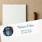 スカンジナビアフォークアートバードウォーター色フクロウ ラベル