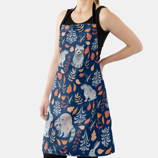 スカンジナビアフォークアートフェアリーの森。 エプロン (インサイチュ)