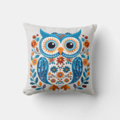 スカンジナビアフォークアートフクロウ クッション (正面)