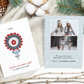 スカンジナビアフォークアートフラワークリスマス2枚 シーズンカード