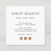 スカンジナビアフォークアートフラワースクエアビジネスカード スクエア名刺 (裏面)