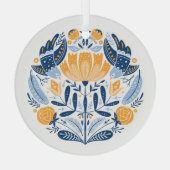 スカンジナビアフォークアートフローラオーナメント ガラスオーナメント (裏面)