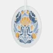 スカンジナビアフォークアートフローラオーナメント ガラスオーナメント (正面左)