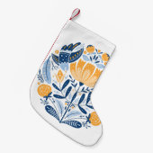 スカンジナビアフォークアートフローラオーナメント スモールクリスマスストッキング (正面 (吊り時))
