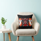 スカンジナビアフォークアートプリント |ノルディックデコールフリース クッション (椅子)