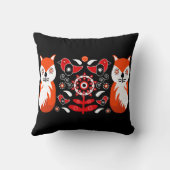 スカンジナビアフォークアートプリント |ノルディックデコールフリース クッション (裏面)