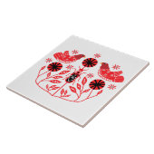 スカンジナビアフォークアートプリント |ノルディックデコールフリース タイル (側面)