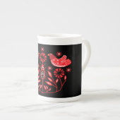 スカンジナビアフォークアートプリント |ノルディックデコールフリース ボーンチャイナマグカップ (正面右)