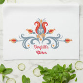 スカンジナビアフォークアートベルコメンキッチンタオル キッチンタオル (折り畳み)