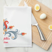 スカンジナビアフォークアートベルコメンキッチンタオル キッチンタオル (四つ折り)