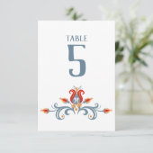 スカンジナビアフォークアートベルコメンテーブル番号3.5x5 招待状 (スタンド正面)