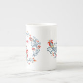 スカンジナビアフォークアートベルコメンマグ ボーンチャイナマグカップ (正面)