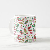 スカンジナビアフォークアートホリデープリントマグ コーヒーマグカップ (正面左)