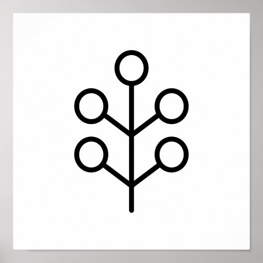 スカンジナビアフォークアートミニマルイラストレーション ポスター (正面)