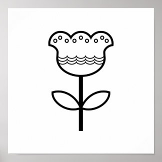 スカンジナビアフォークアートミニマルイラストレーション ポスター