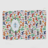 スカンジナビアフォークアートモノグラムパターンボーモダンホ ゴルフタオル (横)