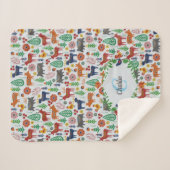 スカンジナビアフォークアートモノグラムパターンボーモダンホ シェルパブランケット (正面(横))