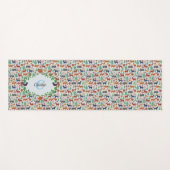 スカンジナビアフォークアートモノグラムパターンボーモダンホ ヨガマット (正面(横))