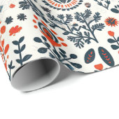 スカンジナビアフォークアートラッピング紙 ラッピングペーパー (ロールコーナー)