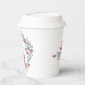 スカンジナビアフォークアートローズマリンパーソナライズされたグ 紙コップ (左)