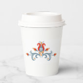 スカンジナビアフォークアートローズマリンパーソナライズされたグ 紙コップ (裏面)