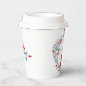 スカンジナビアフォークアートローズマリンパーソナライズされたグ 紙コップ (右)