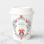 スカンジナビアフォークアートローズマリンパーソナライズされたグ 紙コップ (正面)