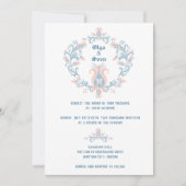 スカンジナビアフォークアート赤面&ブルー結婚ズインビタット 招待状 (正面)