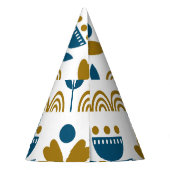 スカンジナビアフォークアート、カラフルパターン。 パーティーハット (裏面)