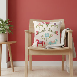 スカンジナビアフォークアート クッション