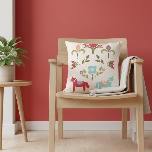 スカンジナビアフォークアート クッション