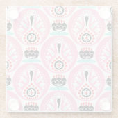 スカンジナビアフォークアート：ノルディックシームレス。 ガラスコースター (裏面)