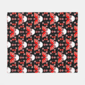 スカンジナビアフォークアート フリースブランケット (正面(横))