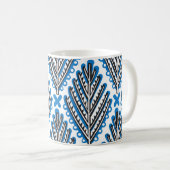 スカンジナビアフォークアート:フローラレトロデザイン コーヒーマグカップ (正面右)